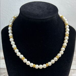 Napier Faux Pearl and Gold Necklace